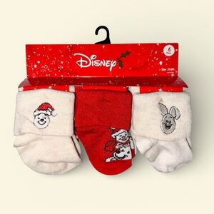 New Disney Festive Winnie The Pooh Baby Socks